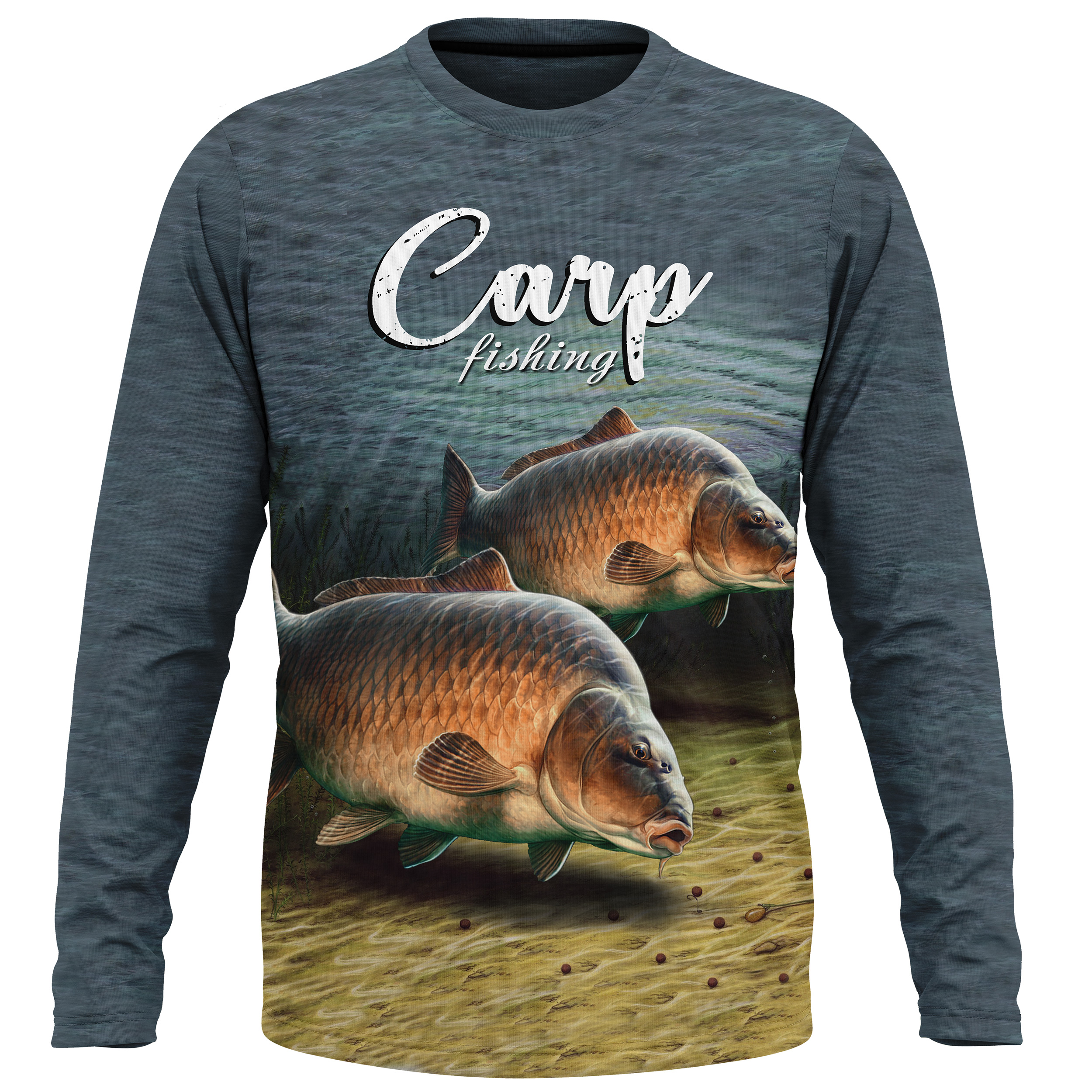 BLUZA CARP FISHING GRI ALBASTRU
