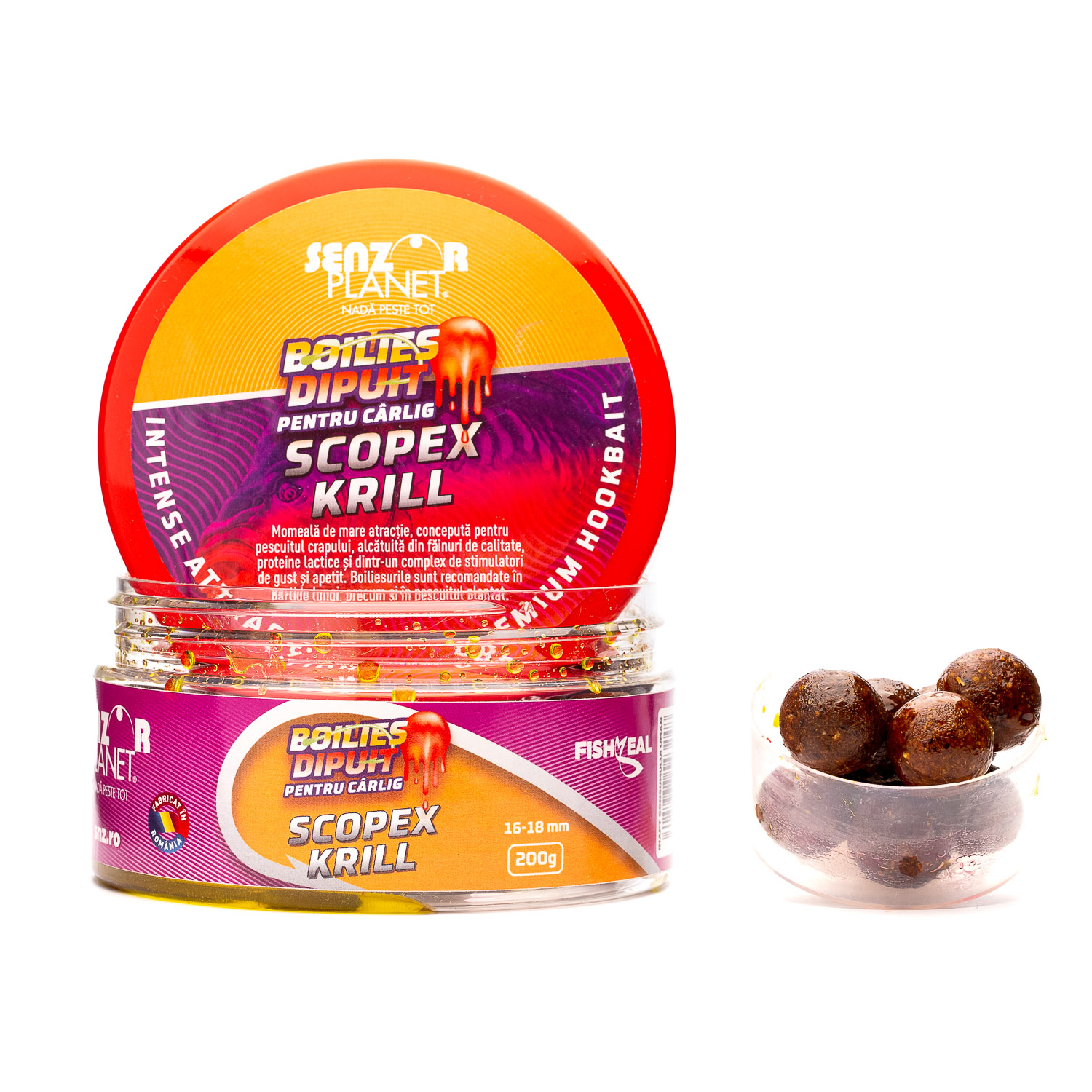 BOILIES&#x20;DIPUIT&#x20;PENTRU&#x20;CARLIG&#x20;SCOPEX&#x20;&amp;&#x20;KRILL&#x20;16-18mm&#x20;200g