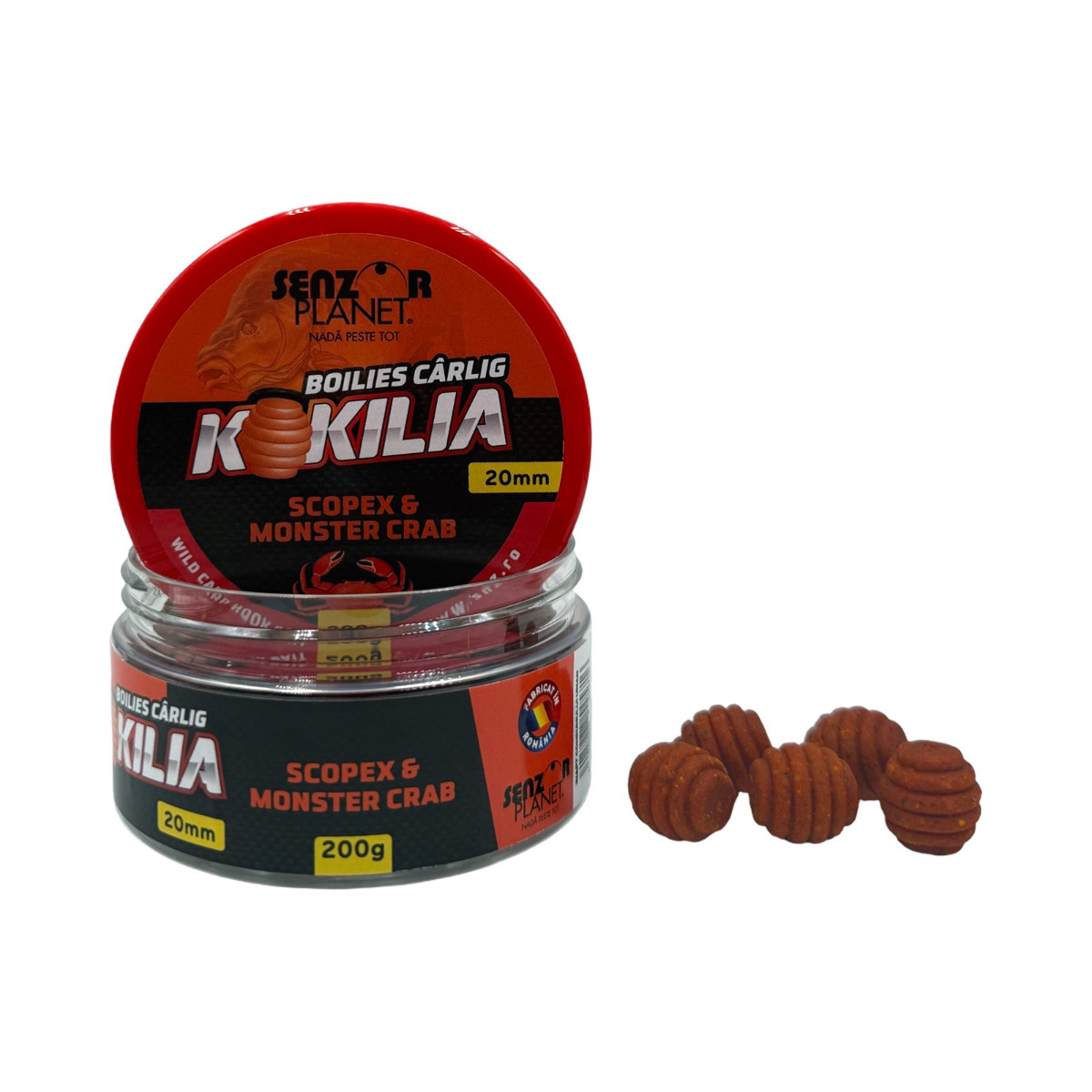 BOILIES&#x20;KOKILIA&#x20;PENTRU&#x20;CARLIG&#x20;SCOPEX&#x20;&amp;&#x20;MONSTER&#x20;CRAB&#x20;&#x28;PORTOCALIU&#x29;&#x20;20mm&#x20;200g