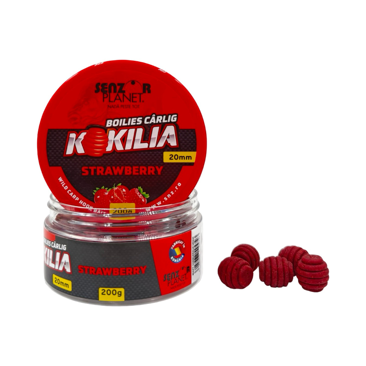 BOILIES&#x20;KOKILIA&#x20;PENTRU&#x20;CARLIG&#x20;STRAWBERRY&#x20;&#x28;ROSU&#x29;&#x20;20mm&#x20;200g