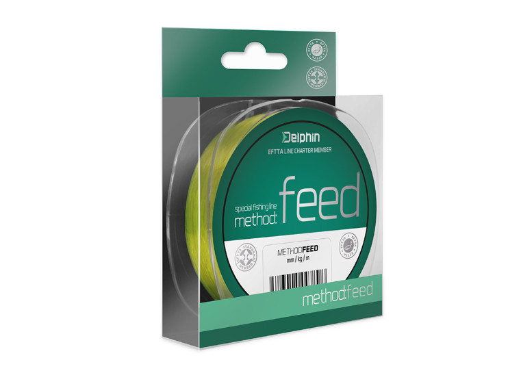 FIR MONOFILAMENT DELPHIN FIN METHOD FEED, GALBEN FLUO, 150m