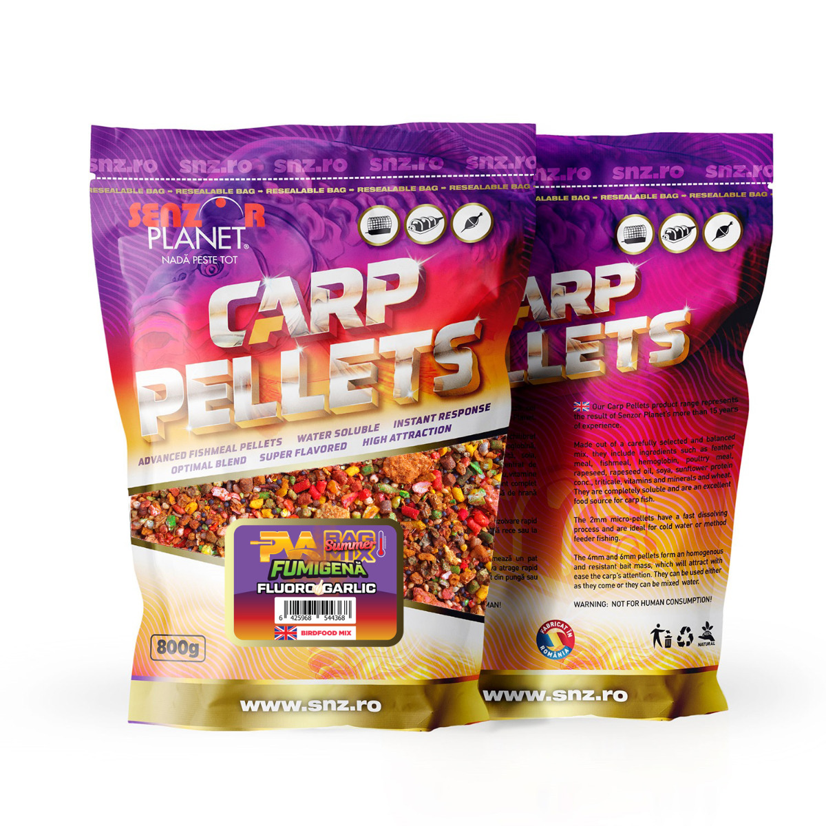 SUMMER PVA BAG MIX FUMIGENA FLUORO GARLIC (MIX CULORI) 800g