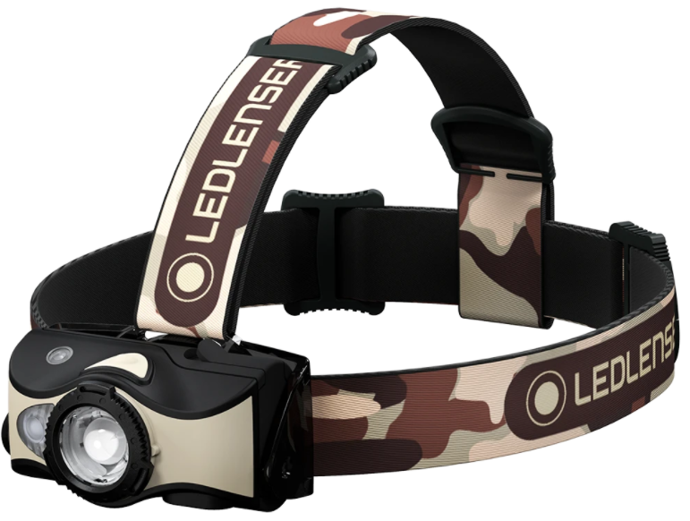 LANTERNA DE CAP REINCARCABILA LED LENSER MH8 BLACK SAND, 600 LMN