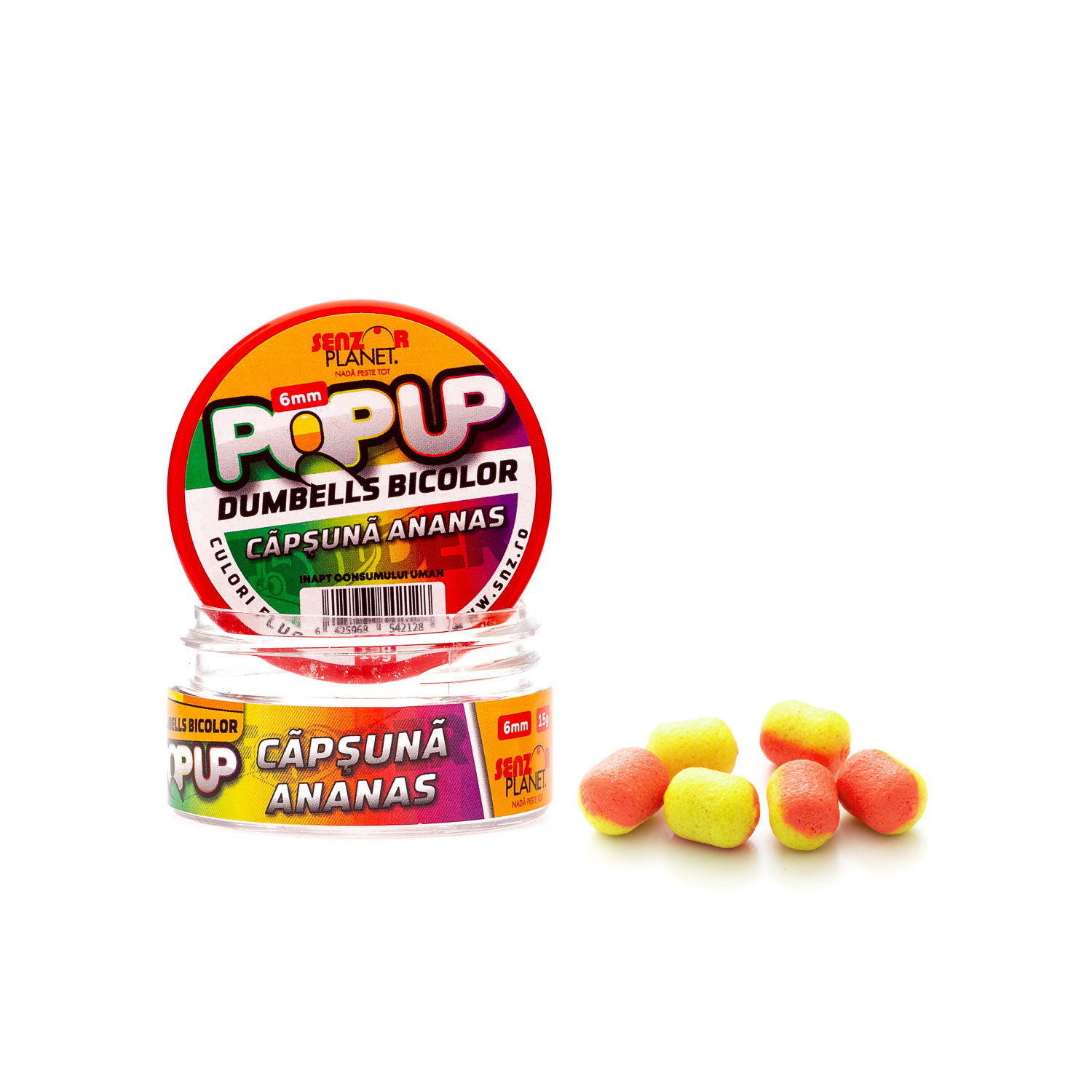 POP-UP&#x20;DUMBELLS&#x20;BICOLOR&#x20;CAPSUNA&#x20;&amp;&#x20;ANANAS&#x20;6mm&#x20;15g