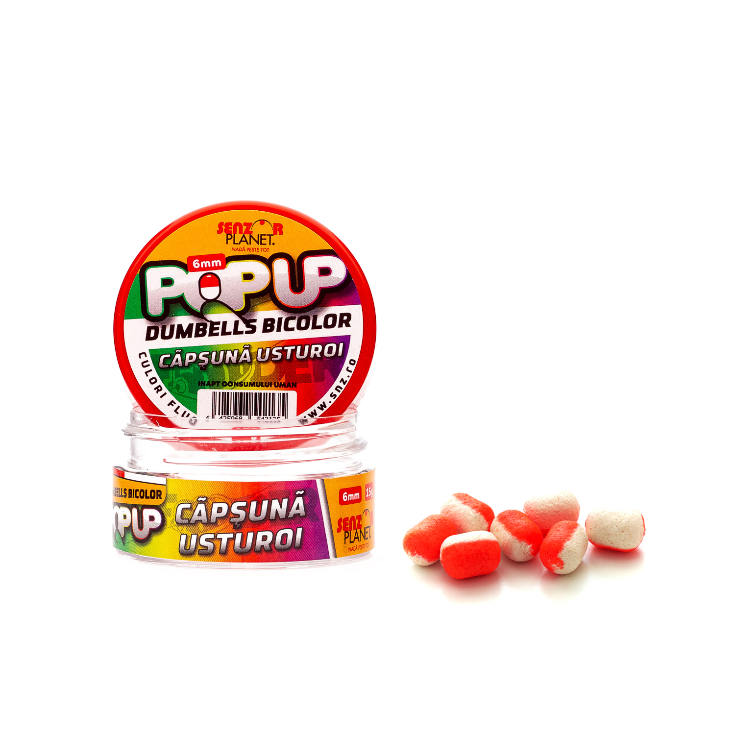 POP-UP&#x20;DUMBELLS&#x20;BICOLOR&#x20;CAPSUNA&#x20;&amp;&#x20;USTUROI&#x20;6mm&#x20;15g