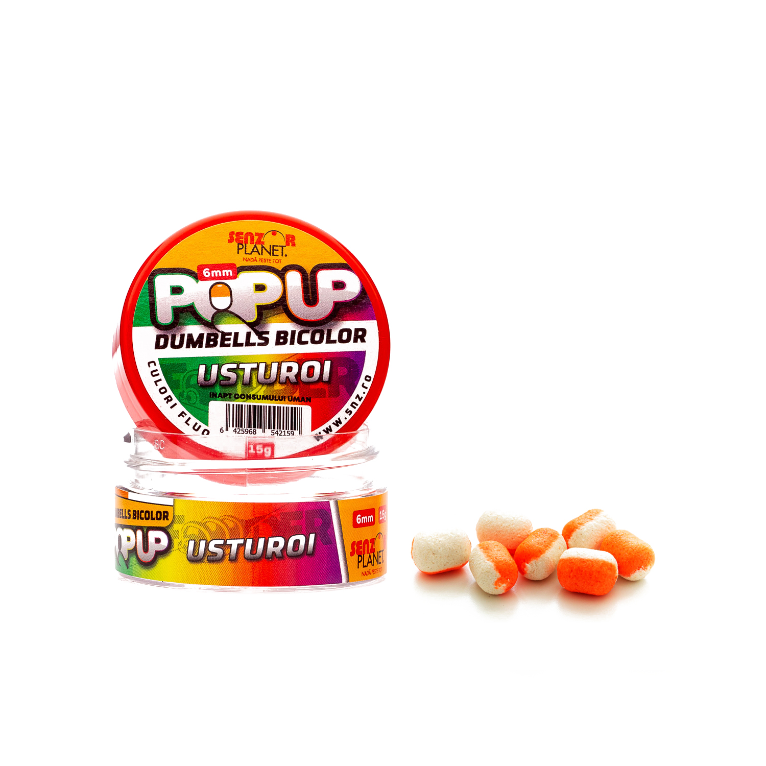 POP-UP&#x20;DUMBELLS&#x20;BICOLOR&#x20;USTUROI&#x20;6mm&#x20;15g