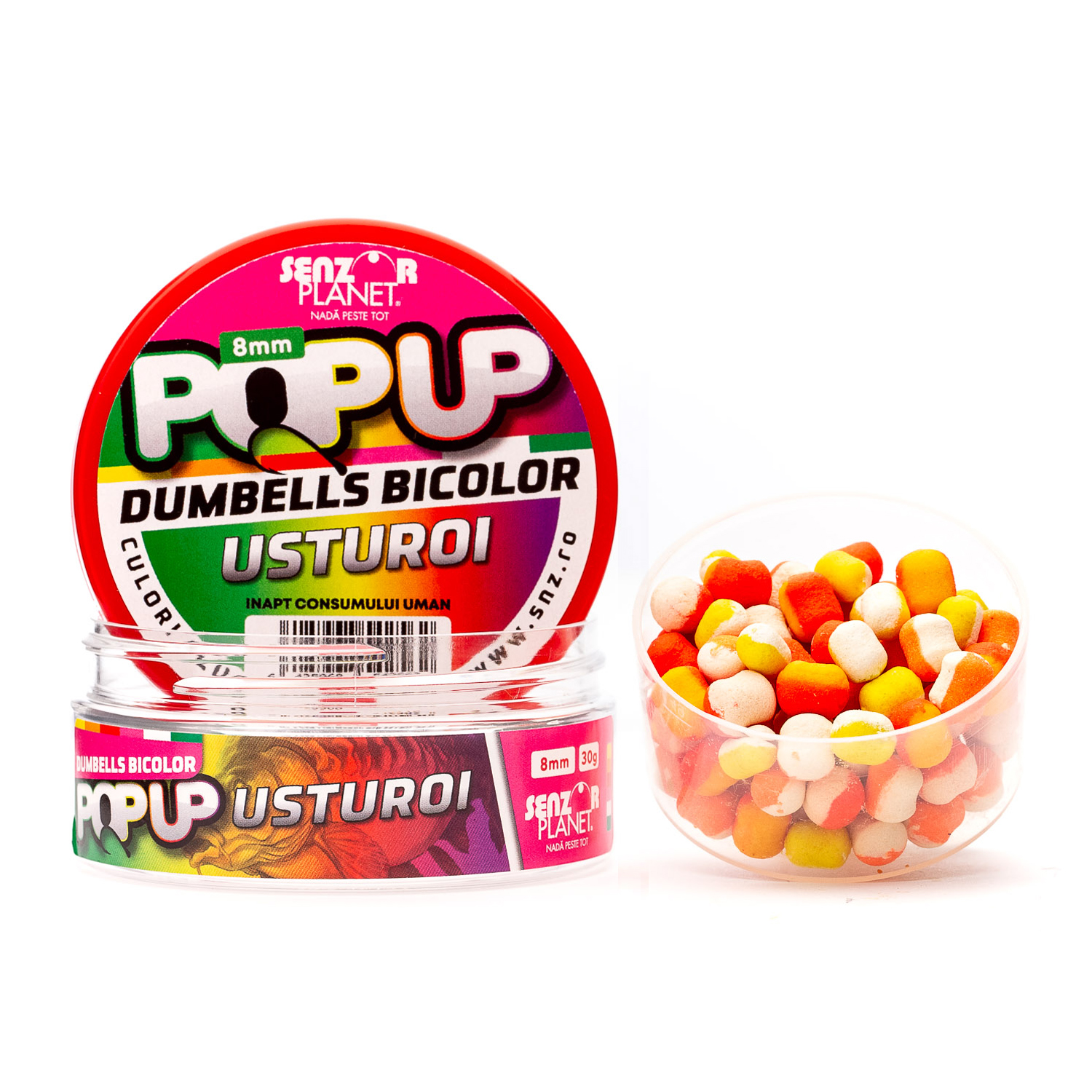 POP-UP DUMBELLS BICOLOR USTUROI 8mm 30g