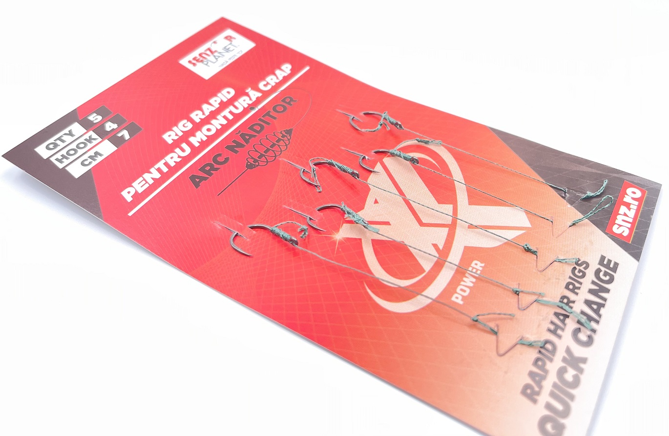 SET 5 RIGURI LEGATE 7cm CARLIG FUDO NR 4 PENTRU MONTURA CRAP CU ARC NADITOR 