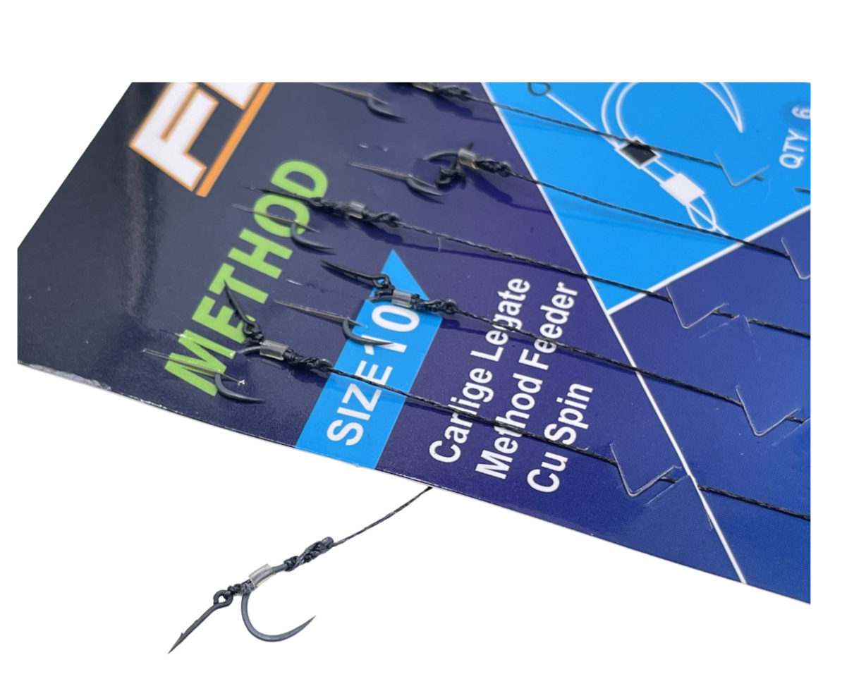 SET RIGURI FL METHOD FEEDER CU SPIN 7mm, CARLIG METHOD FARA BARBETA, 6buc