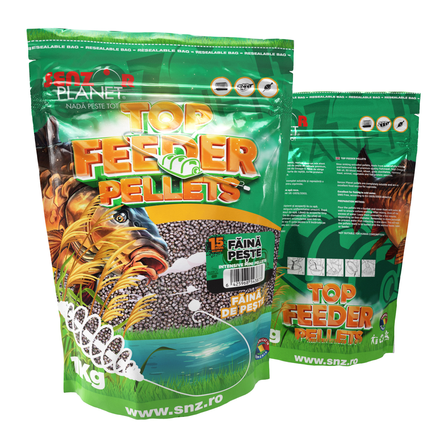 TOP FEEDER PELLETS FAINA PESTE 1.5mm 1kg