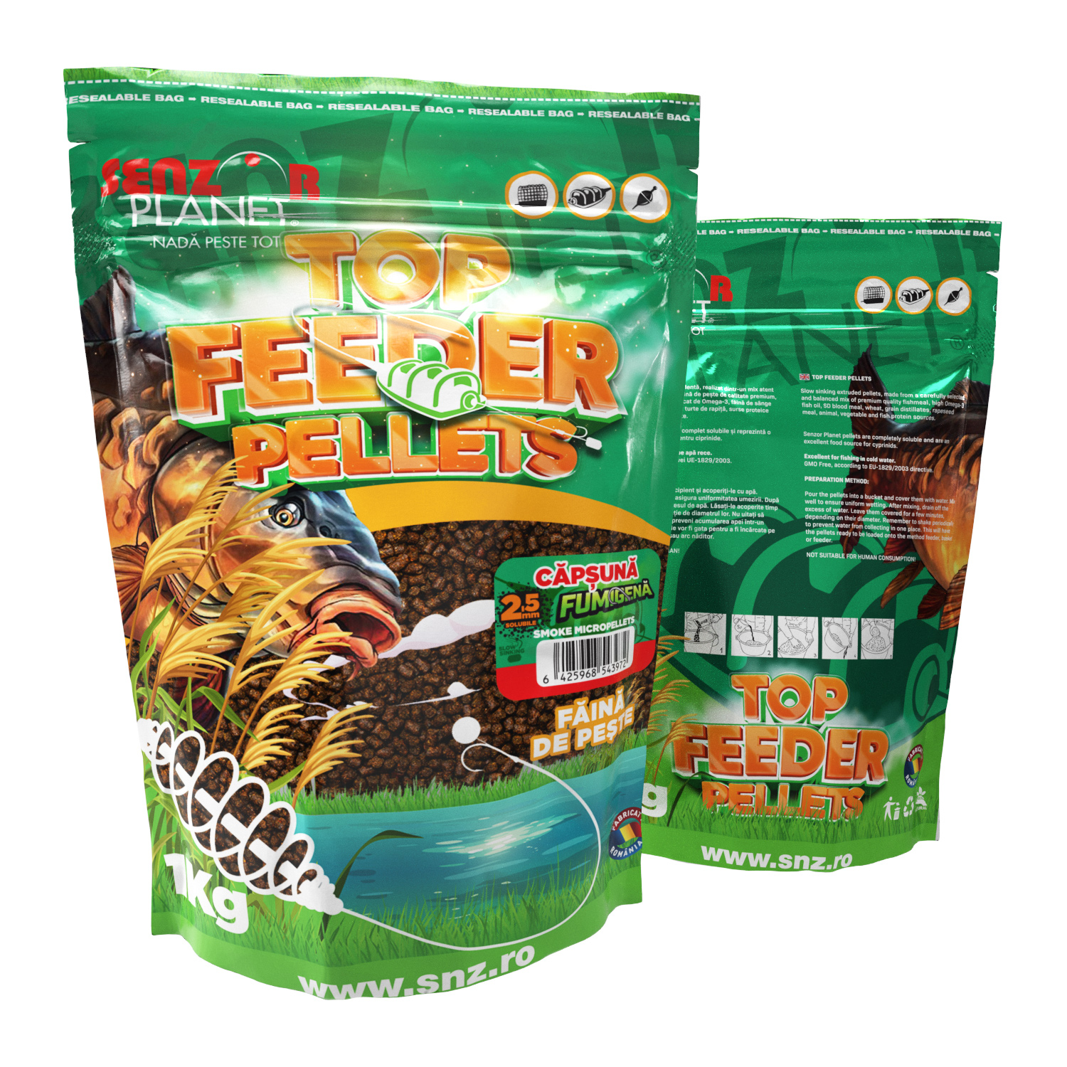 TOP FEEDER PELLETS FUMIGENA CAPSUNA 2.5mm 1kg 