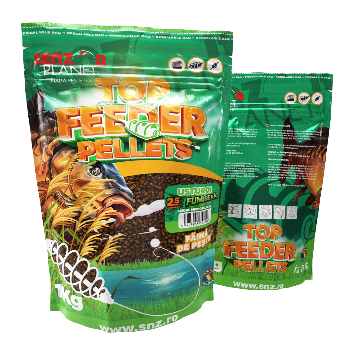 TOP FEEDER PELLETS FUMIGENA USTUROI 2.5mm 1kg