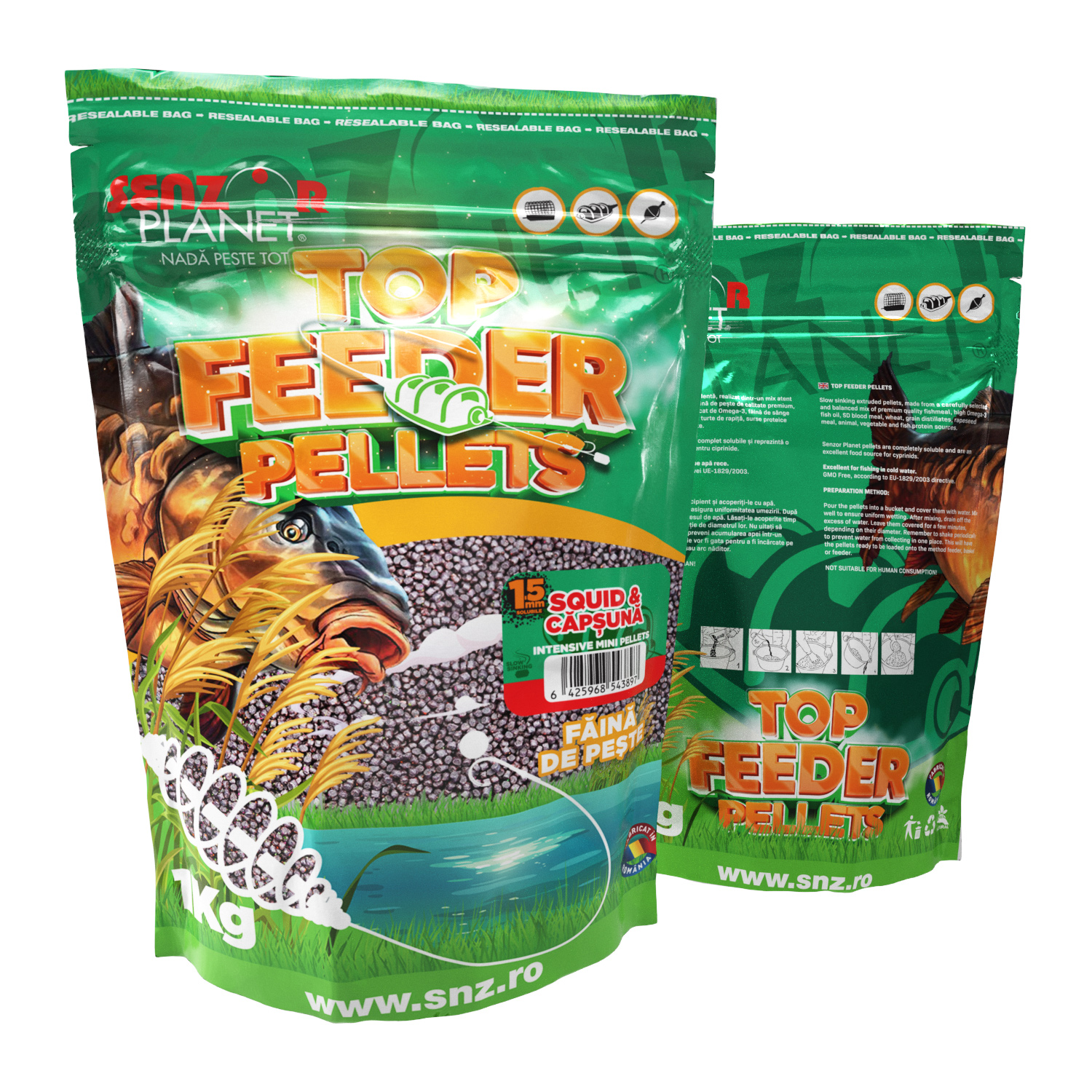 TOP FEEDER PELLETS SQUID & CAPSUNA 1.5mm 1kg