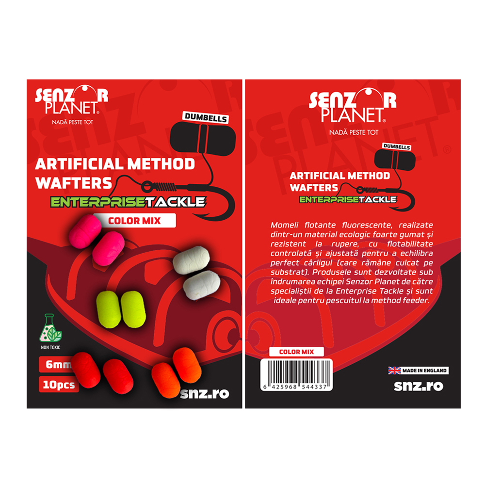 ARTIFICIAL METHOD WAFTERS DUMBELLS ENTERPRISE TACKLE FLUO MIXED COLORS (MIX CULORI) 6mm