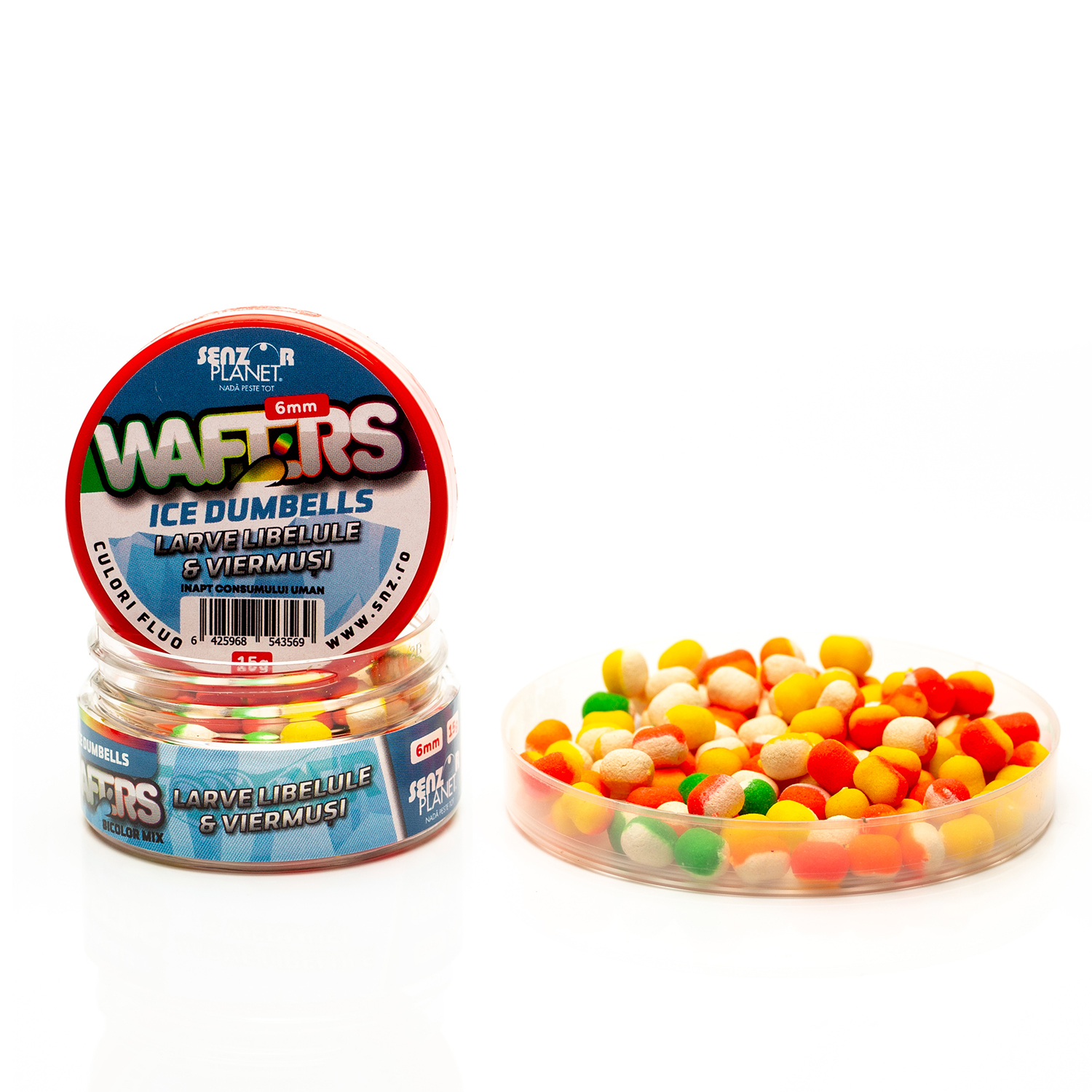 WAFTERS ICE DUMBELLS BICOLOR LARVE LIBELULE & VIERMUSI 6mm 15g